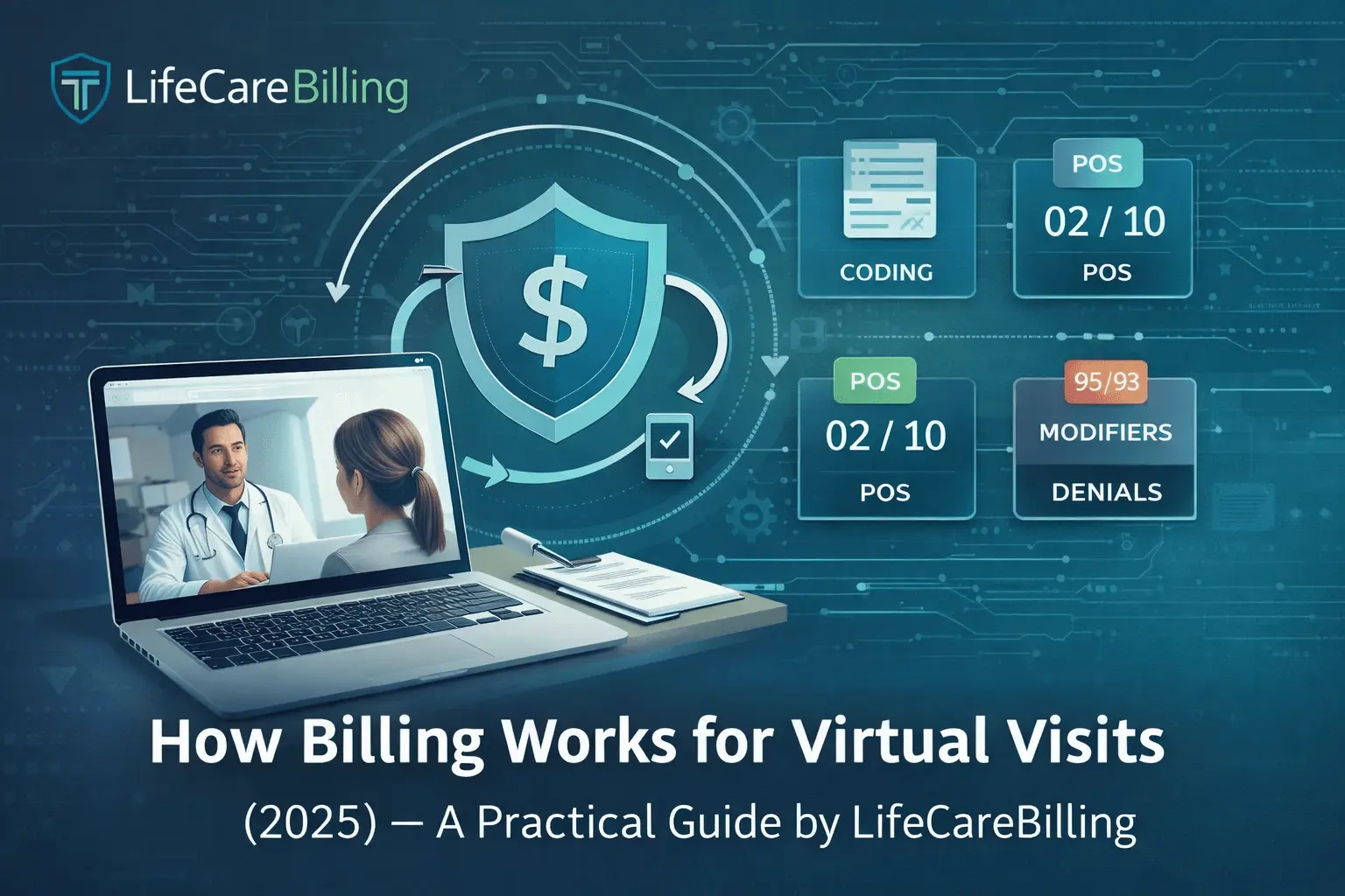 How Billing Works for Virtual Visits (2026): POS 02 vs POS 10 + Modifiers | LifeCareBilling